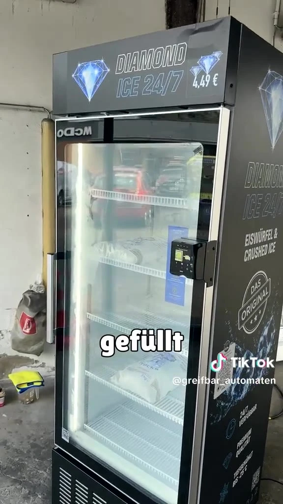 Originalaufnahme aus dem TikTok-Video: Diamond-Ice-Selbstbedienungsautomat